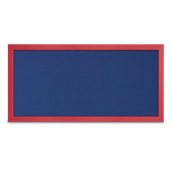 Slim Enclosed Corkboard, 24"x36", Bronze Alum Frame/Burgundy